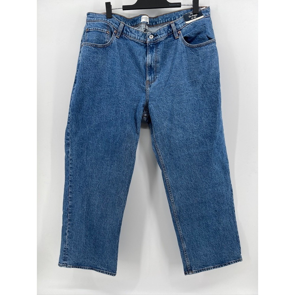 Abercrombie & Fitch Curve Love The Baggy Low Rise Jeans Blue 34 18s Medium Wash